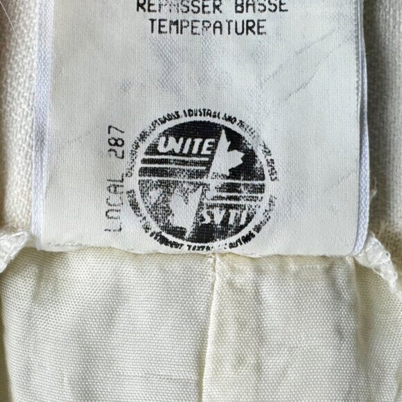 Vintage 1980s Koret Union-Made Cream Wool Straight-Tapered Trousers - Picture 6 of 7